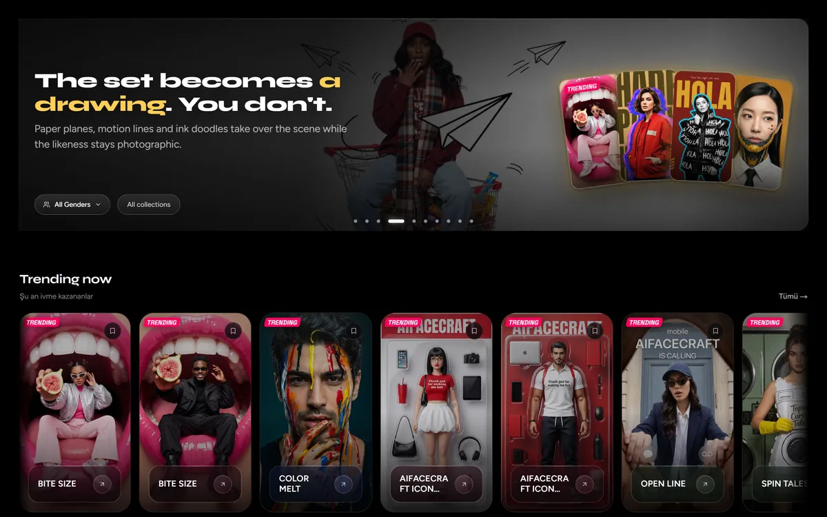 AIFACECRAFT Discover screen